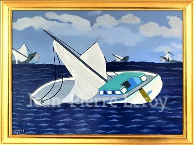 capsized sailboat painting